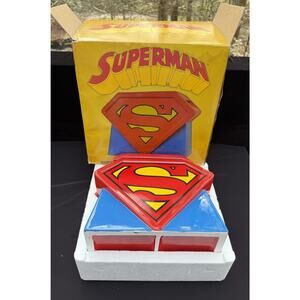 Superman Animated Series Logo Cookie Jar / Statue Comic Mint In original Box!